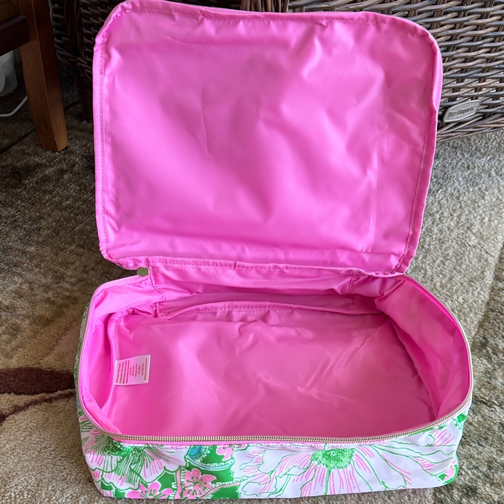 NWOT Lilly Pulitzer Pink & Green Floral Mult Purpose Bag - Picture 7 of 10
